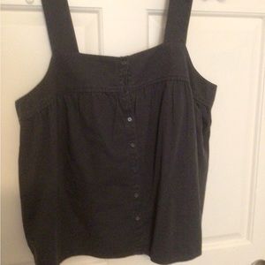Cropped dark gray tank top